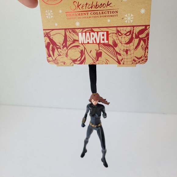 Disney Store Black Widow Marvel Superhero Sketchbook Christmas Ornament NIB - Picture 2 of 8